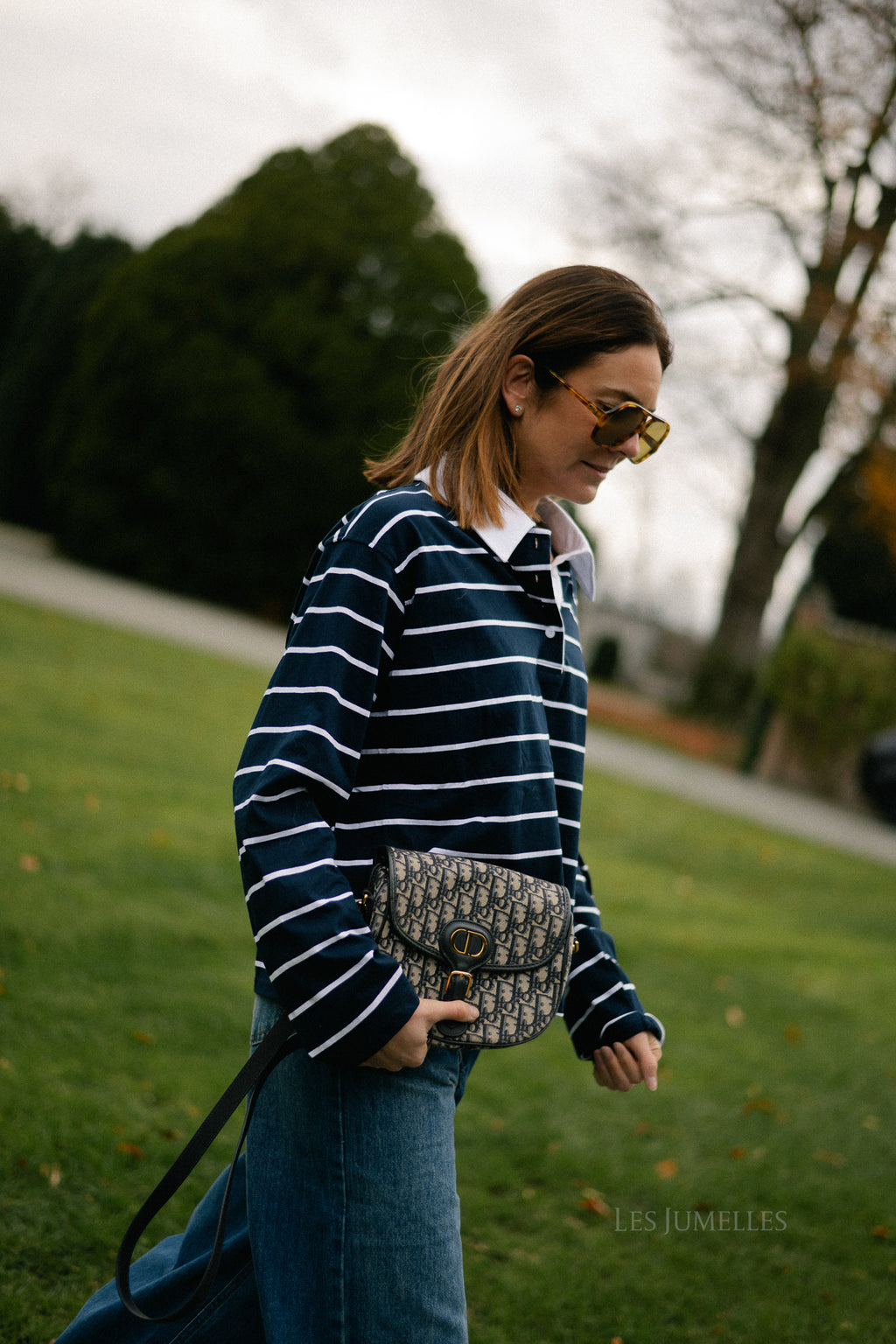 Lisa gestreept poloshirt marineblauw/wit