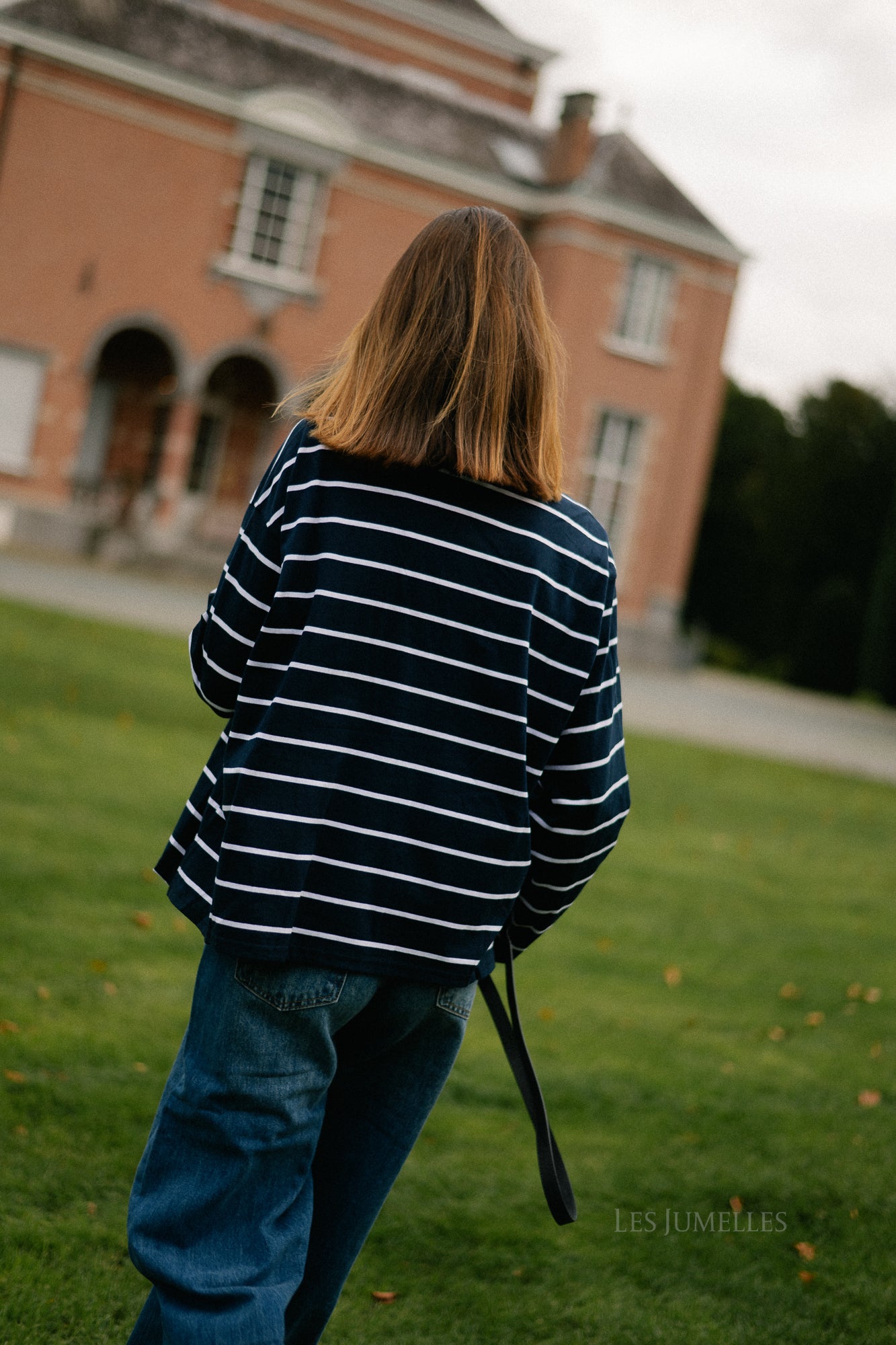 Lisa gestreept poloshirt marineblauw/wit