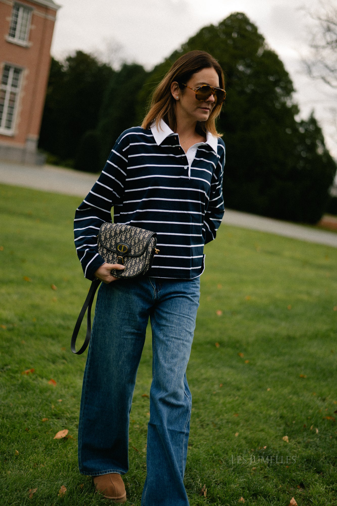 Lisa gestreept poloshirt marineblauw/wit