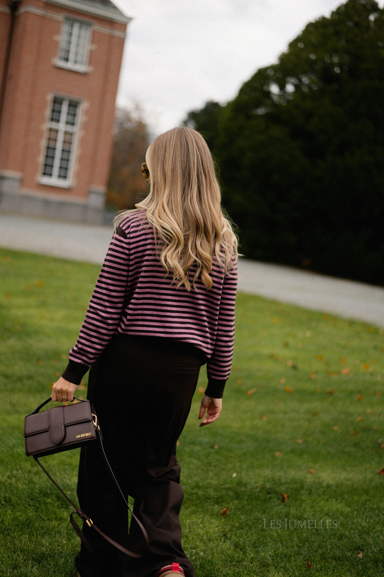 Lisa gestreepte cardigan warme chocolademelk/roze