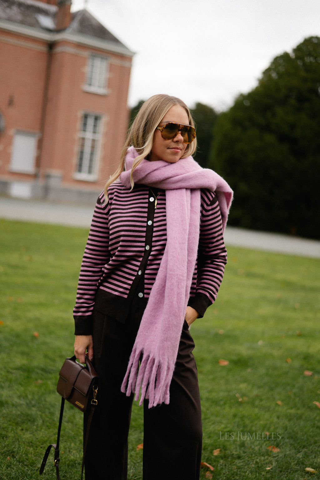 Isra sjaal mauve orchidee