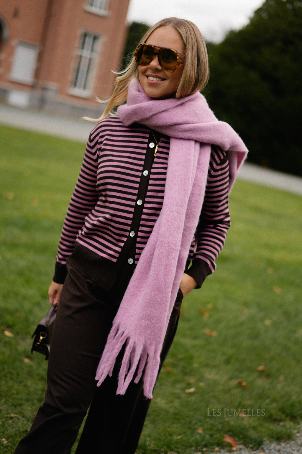 Isra sjaal mauve orchidee