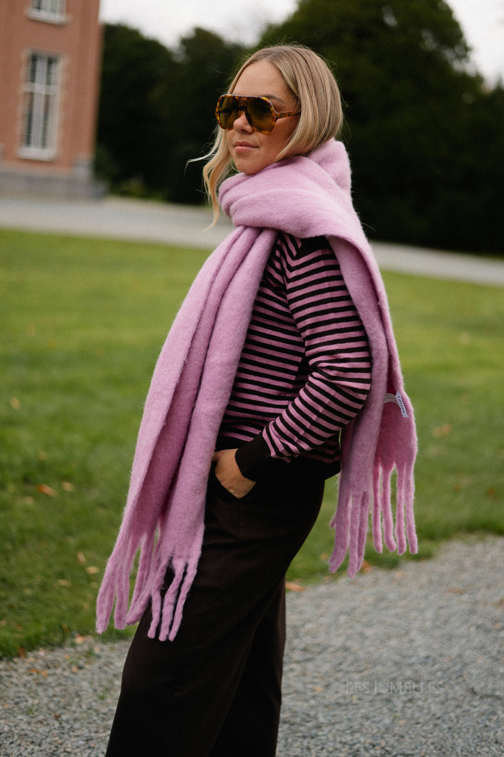 Isra sjaal mauve orchidee