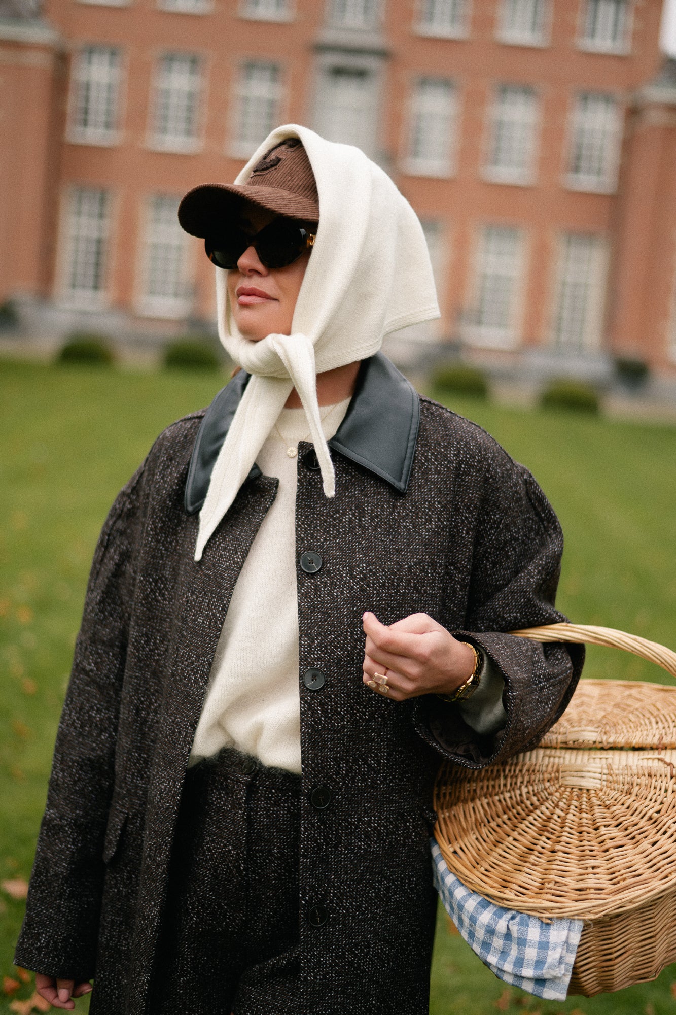 Leah wollen jas bruin