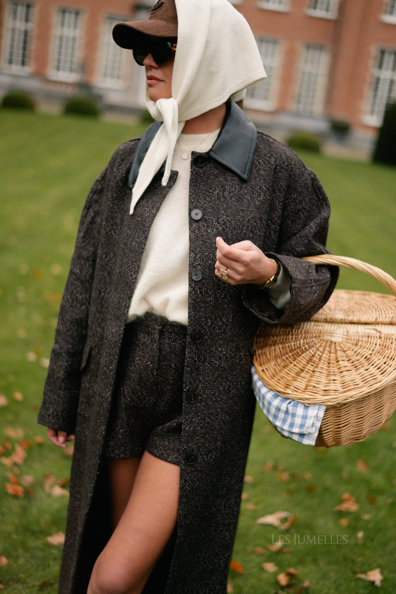 Leah wollen jas bruin