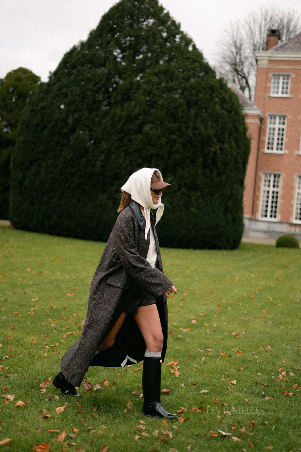 Leah wollen jas bruin