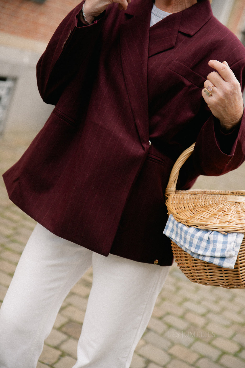 Chloe gestreepte blazer bordeaux