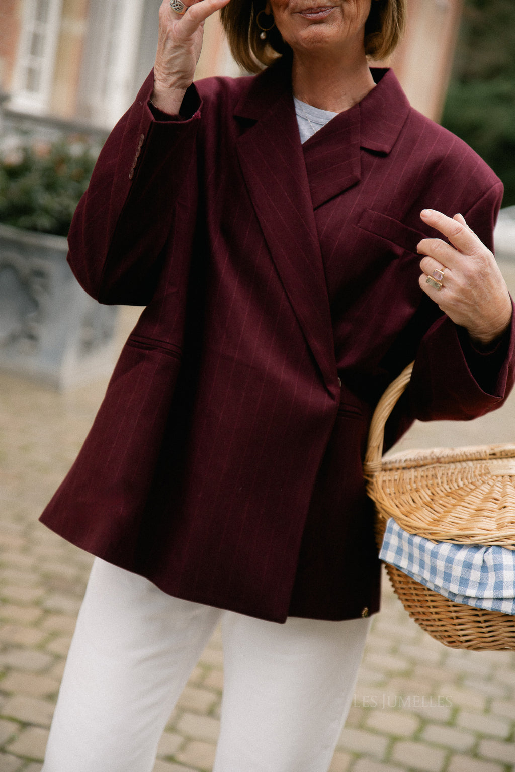 Chloe gestreepte blazer bordeaux