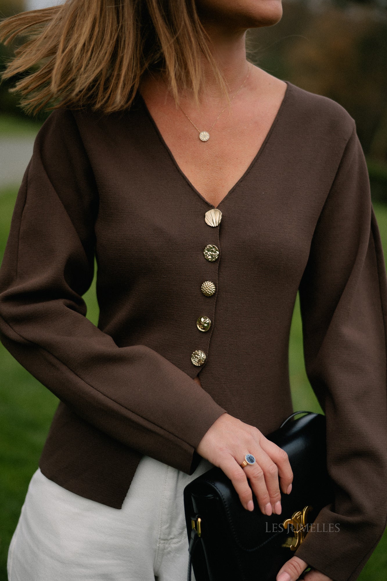 YASMikkala LS gebreide cardigan chocoladebruin