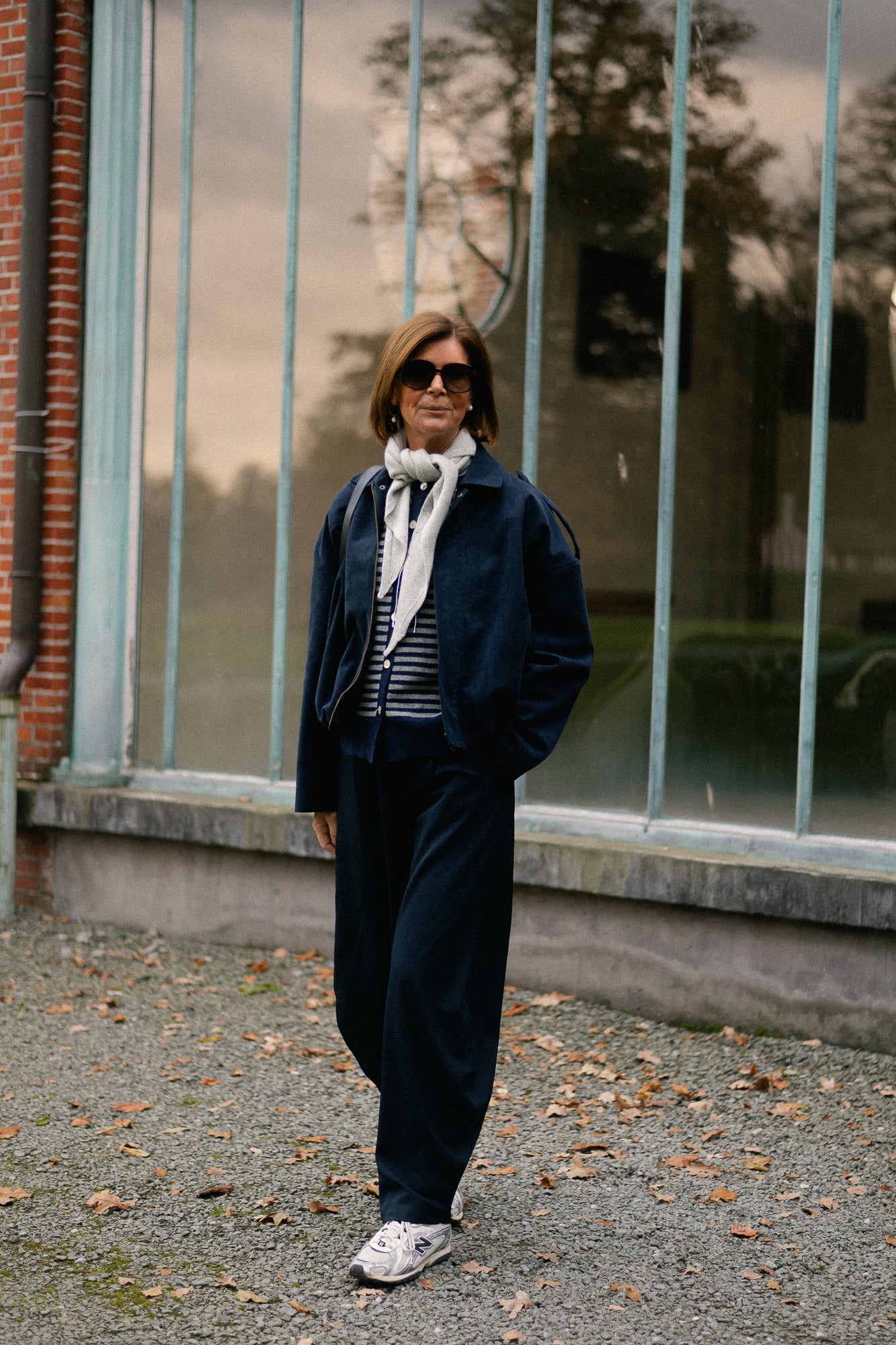 Veste en daim Aurora bleu marine