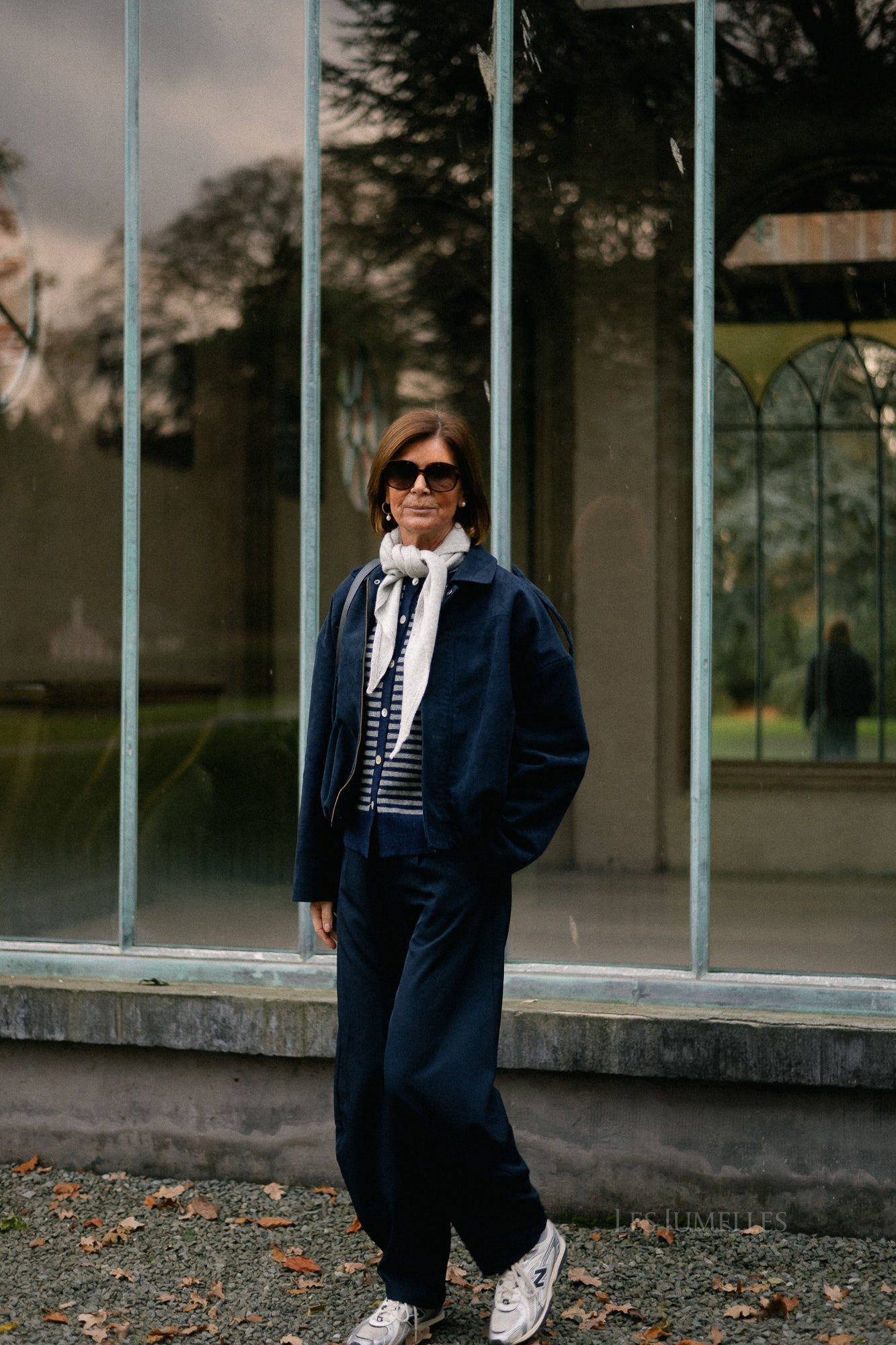 Veste en daim Aurora bleu marine