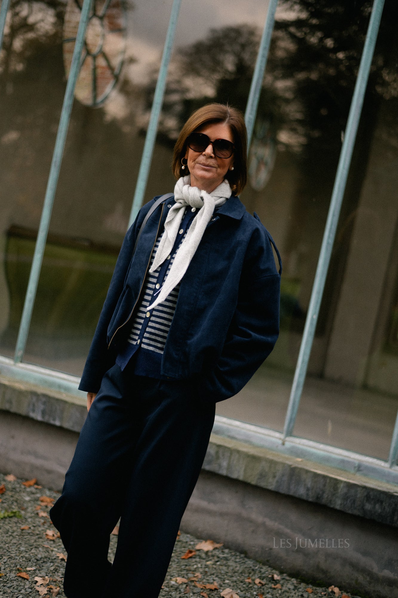 Veste en daim Aurora bleu marine