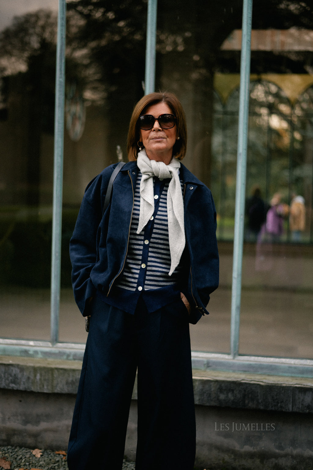 Aurora suede jacket navy