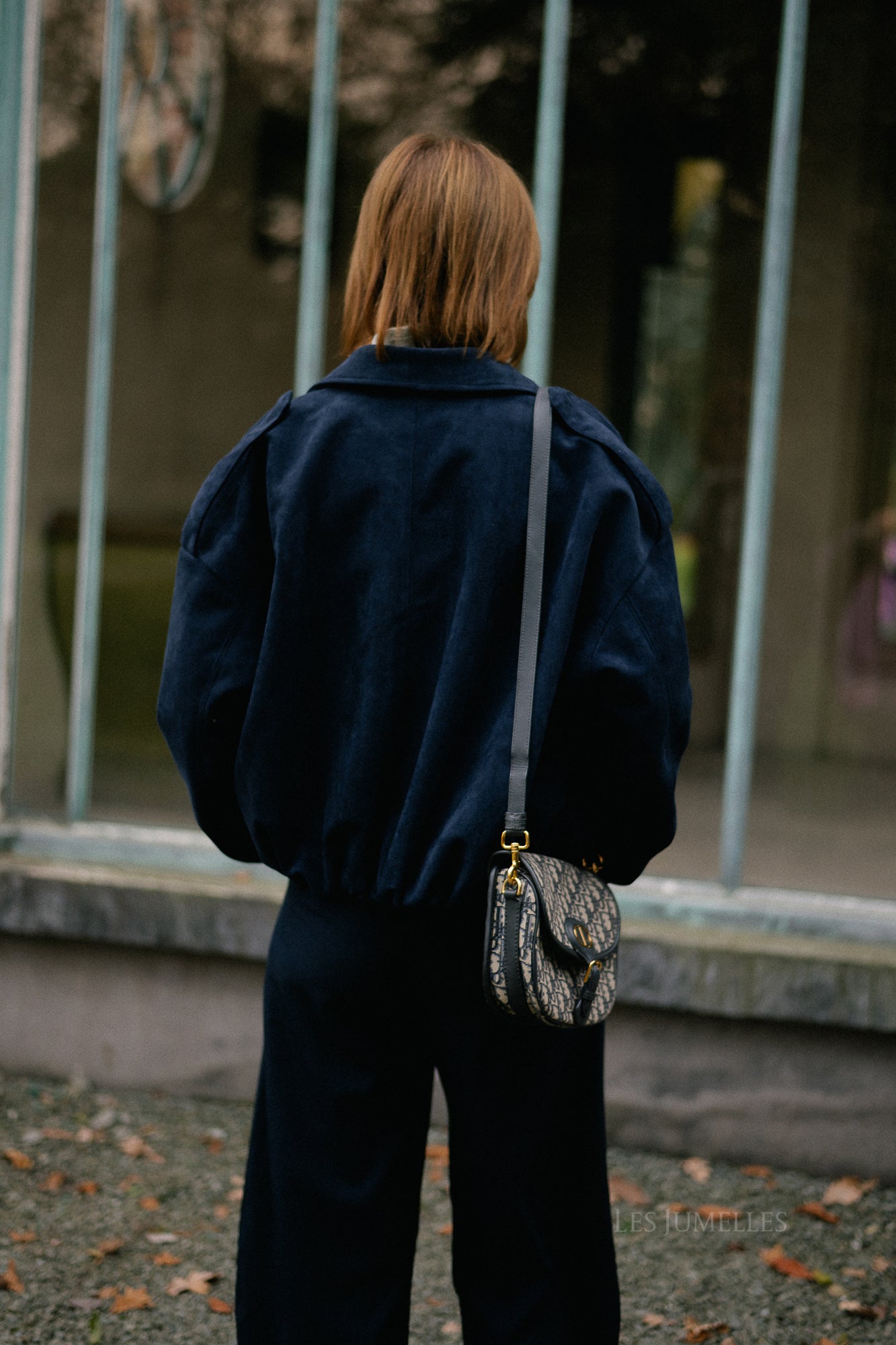 Veste en daim Aurora bleu marine