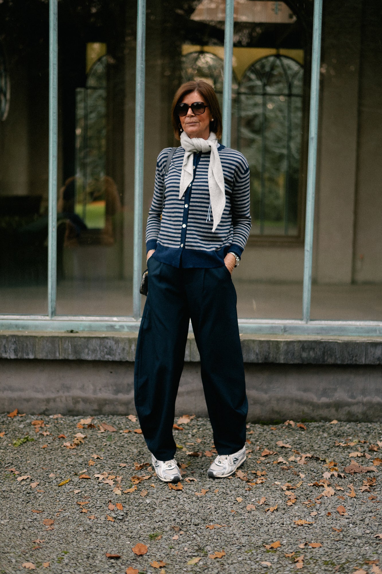 Lisa striped cardigan navy/grey