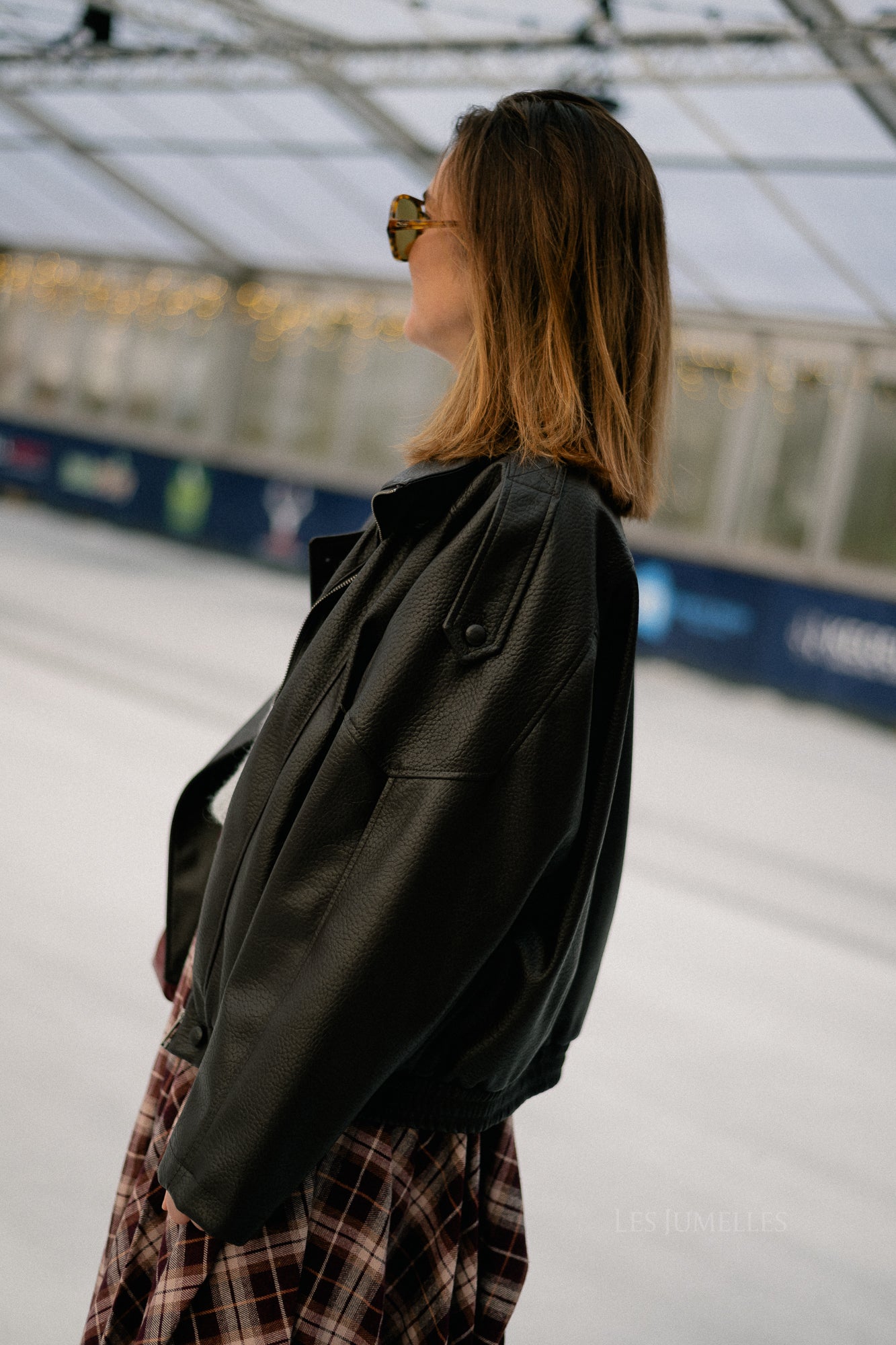 Veste Aubrey en similicuir noir