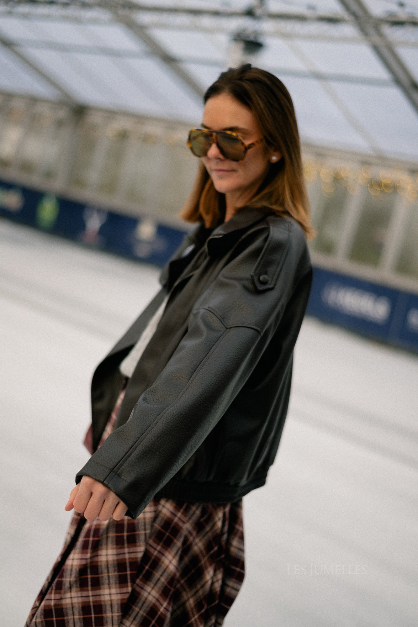 Veste Aubrey en similicuir noir