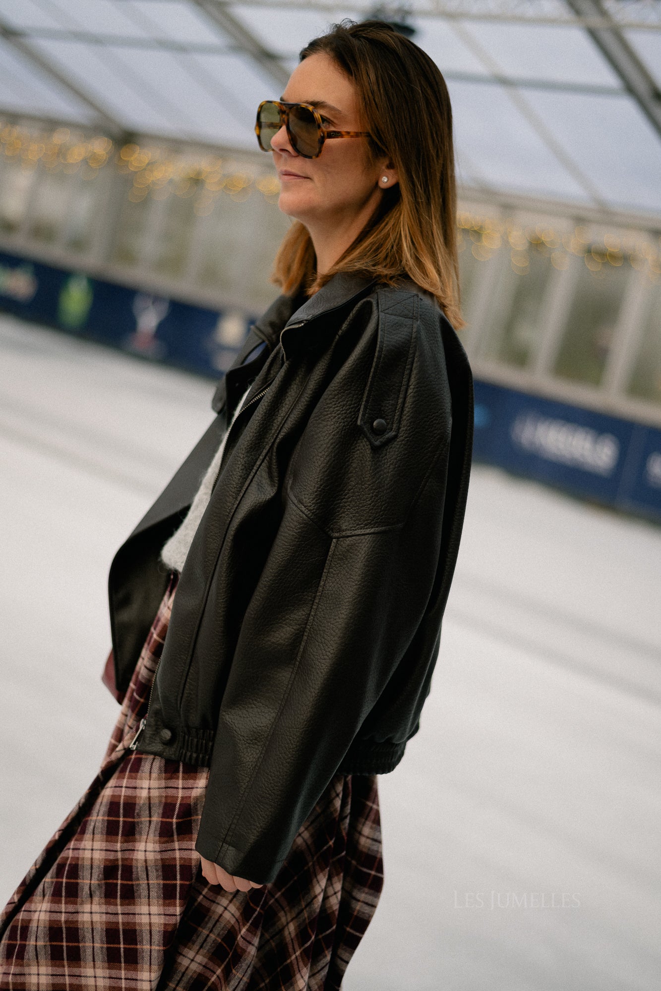 Veste Aubrey en similicuir noir