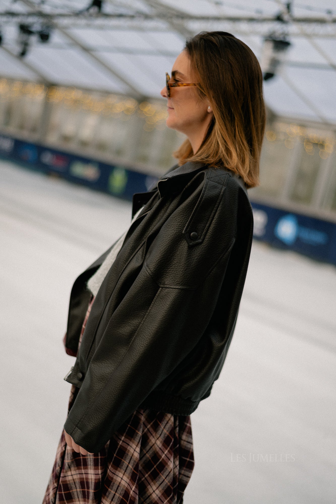 Veste Aubrey en similicuir noir