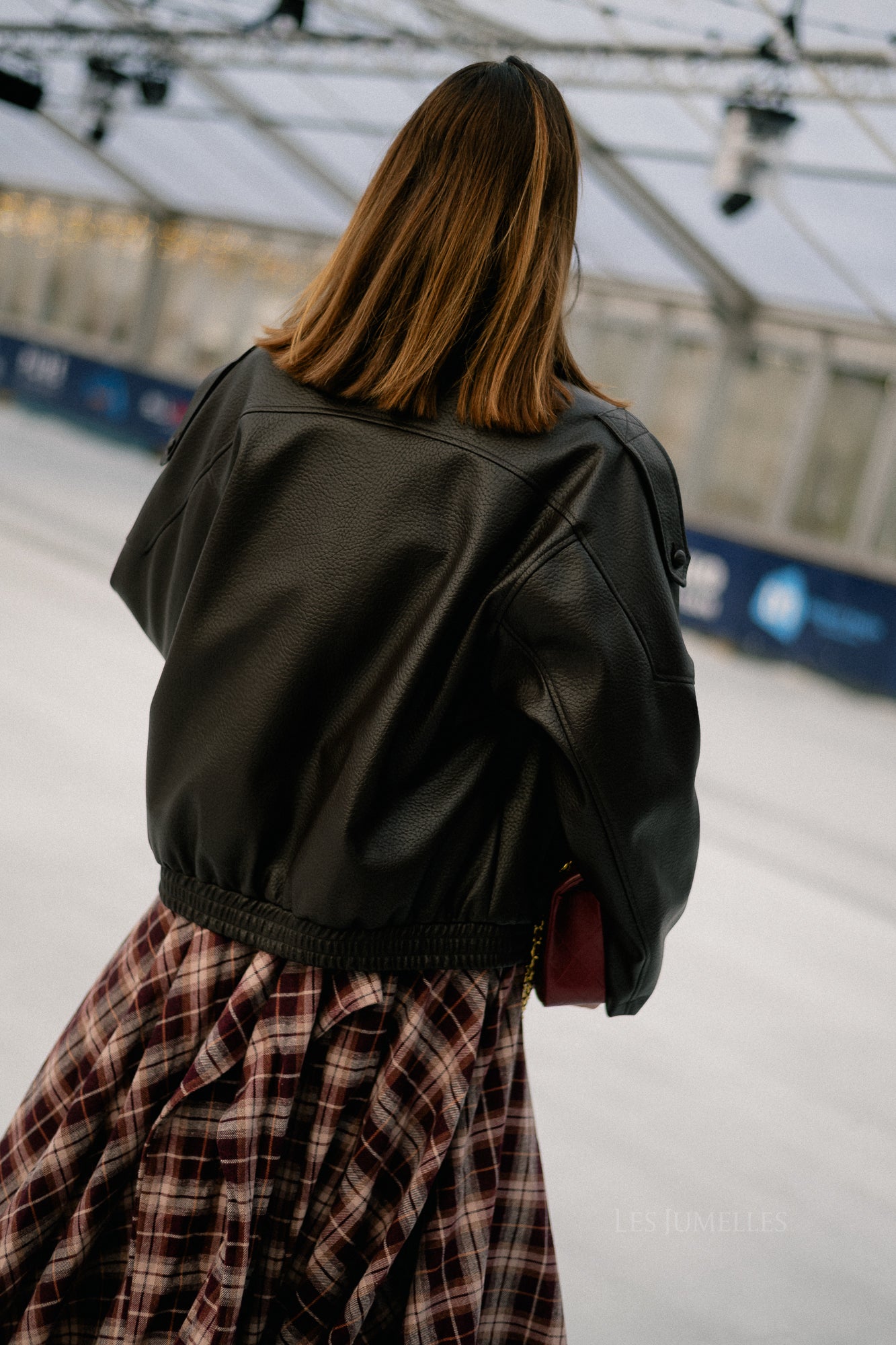 Veste Aubrey en similicuir noir