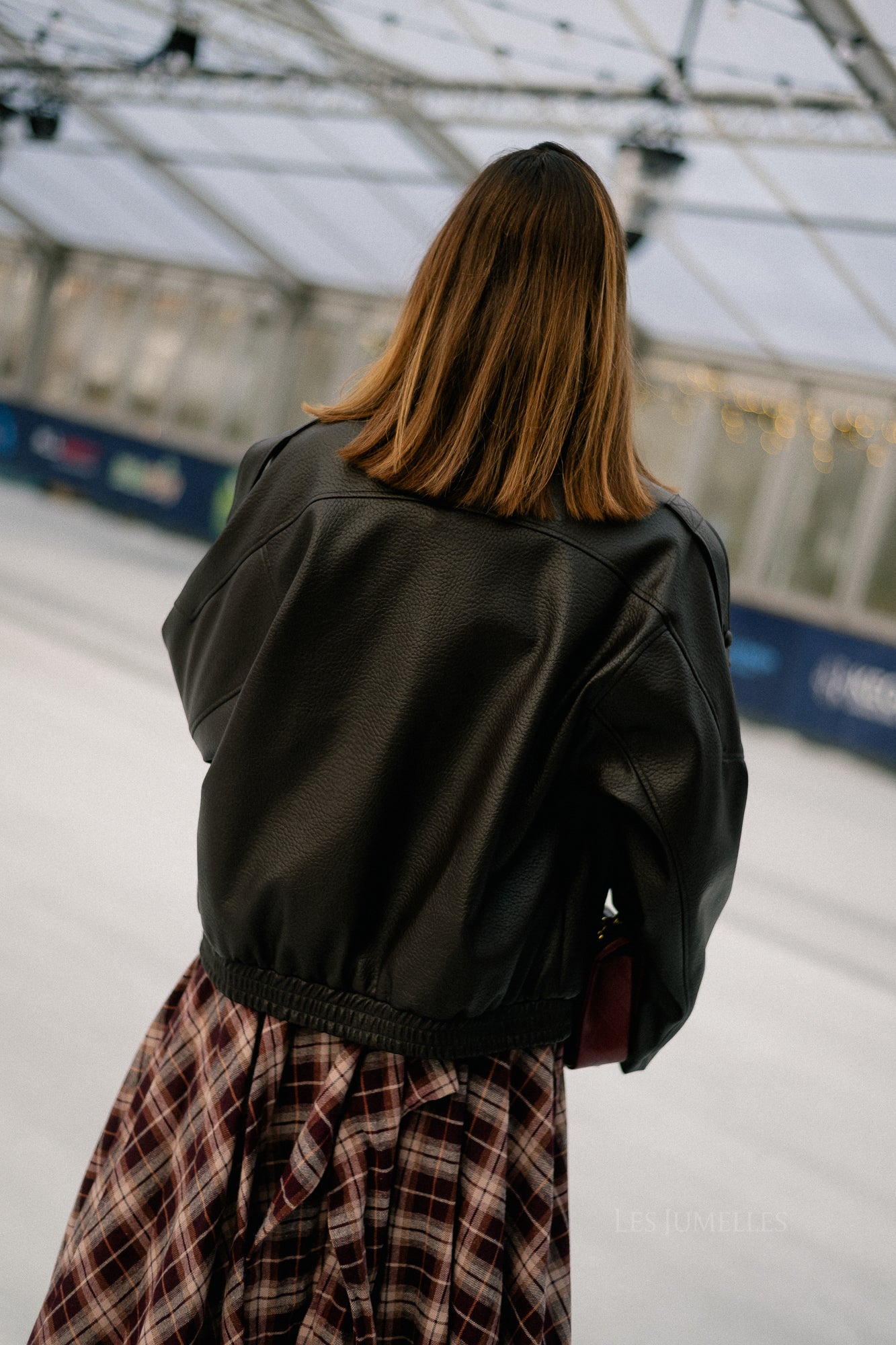 Veste Aubrey en similicuir noir