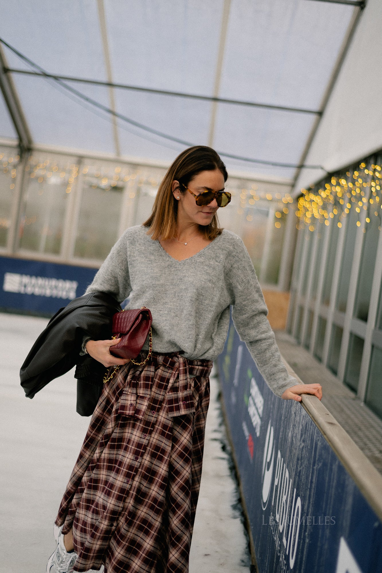 Martha checkered skirt burgundy