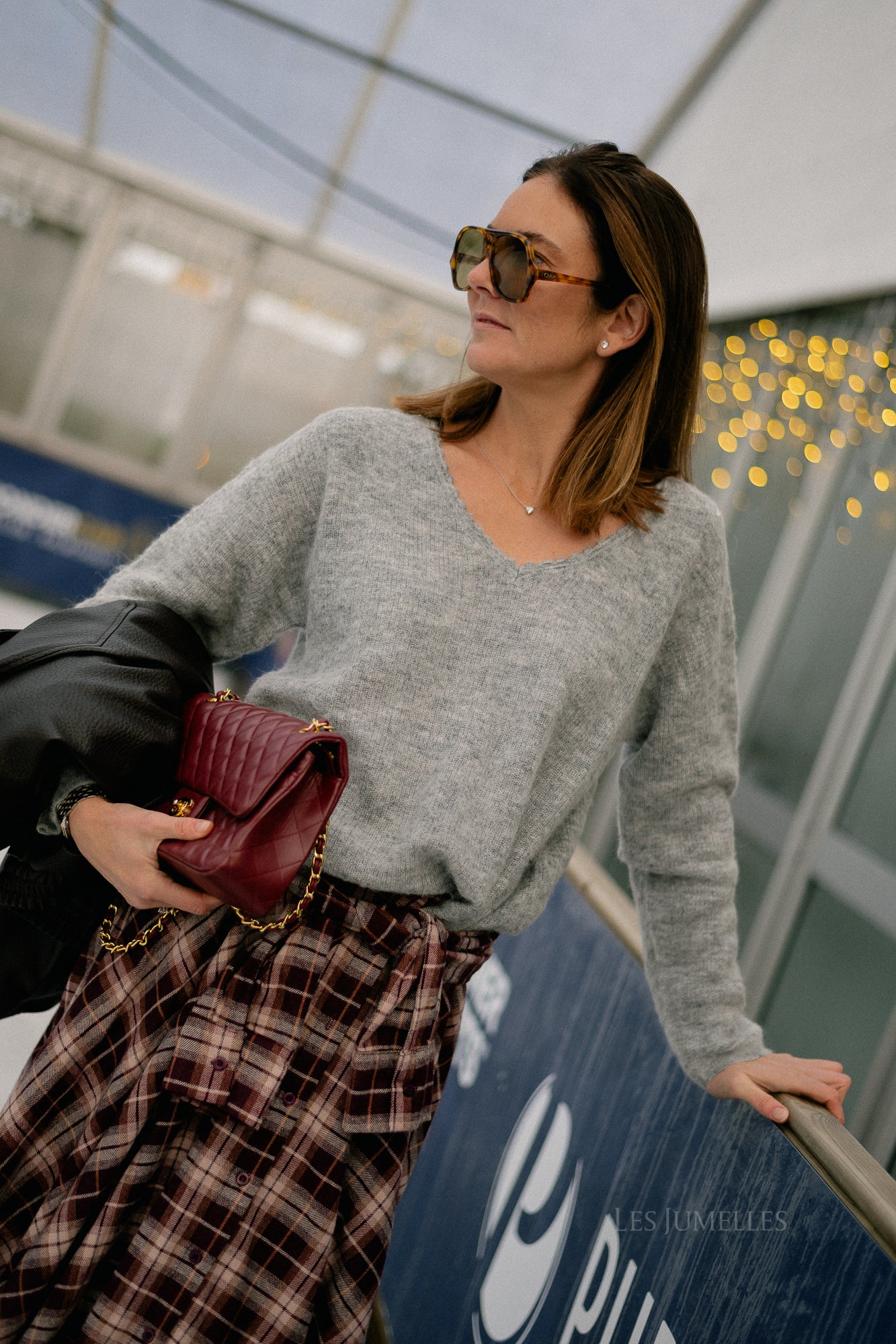 Martha checkered skirt burgundy