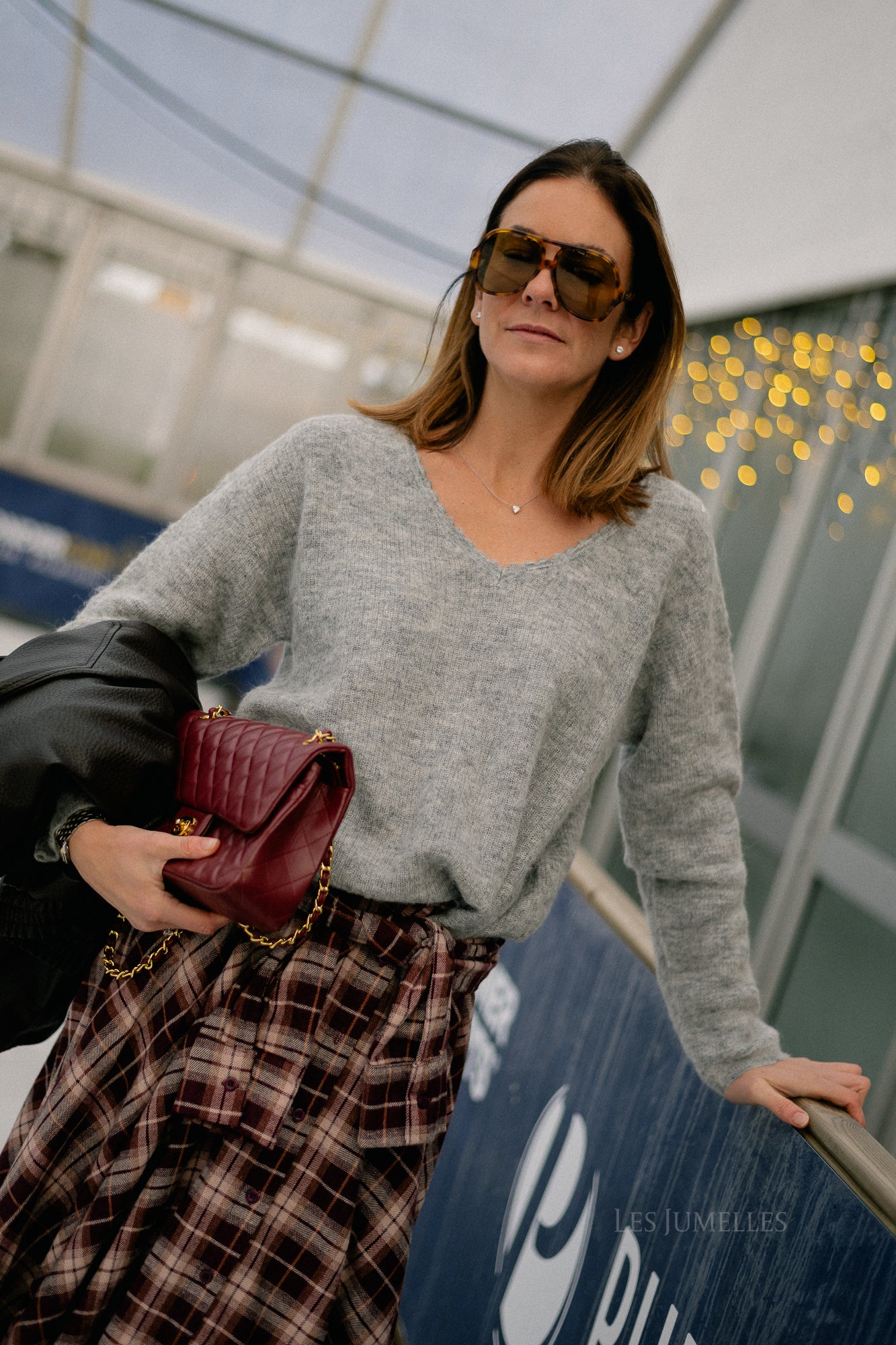 Martha checkered skirt burgundy