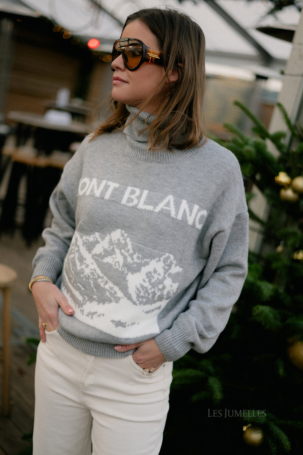 Mont Blanc knitted jumper grey