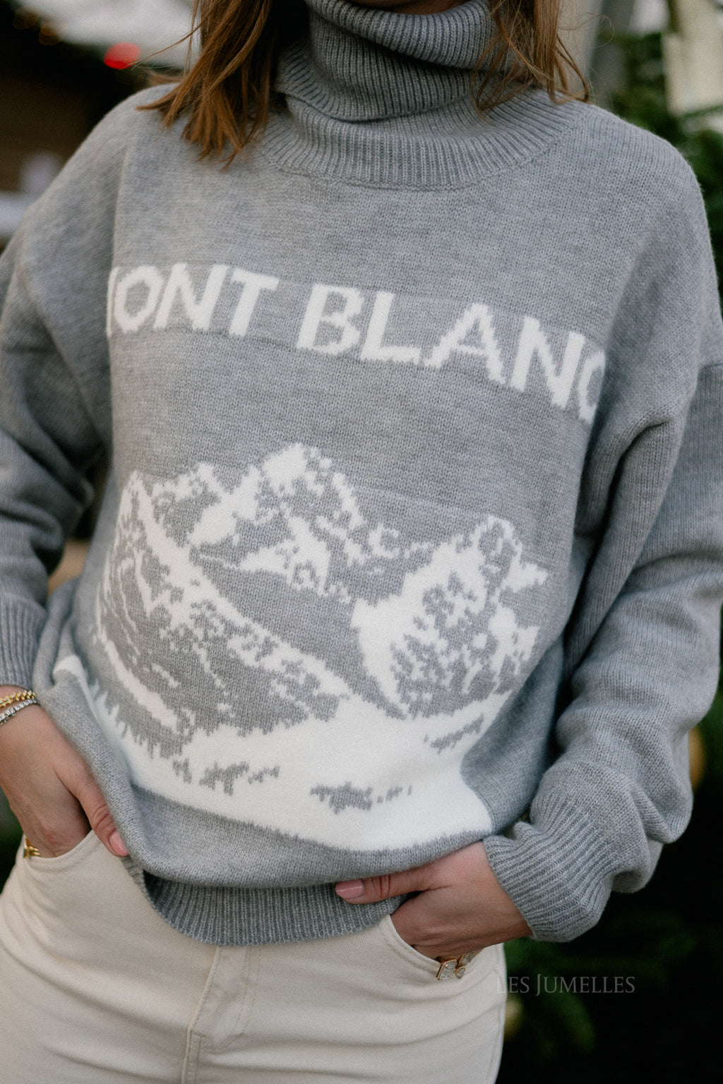 Mont Blanc knitted jumper grey