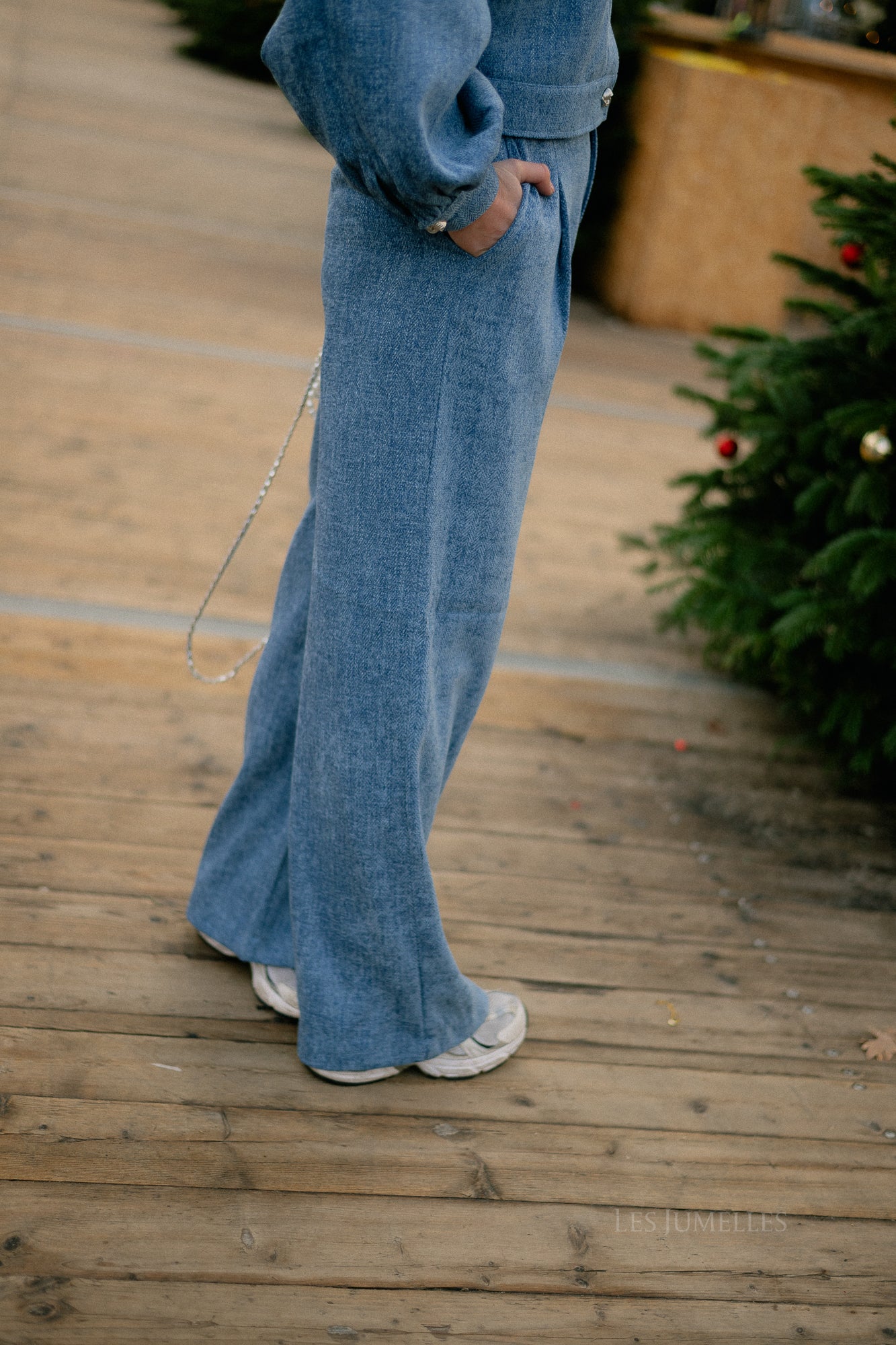 Pantalon large GZVally HW en denim bleu