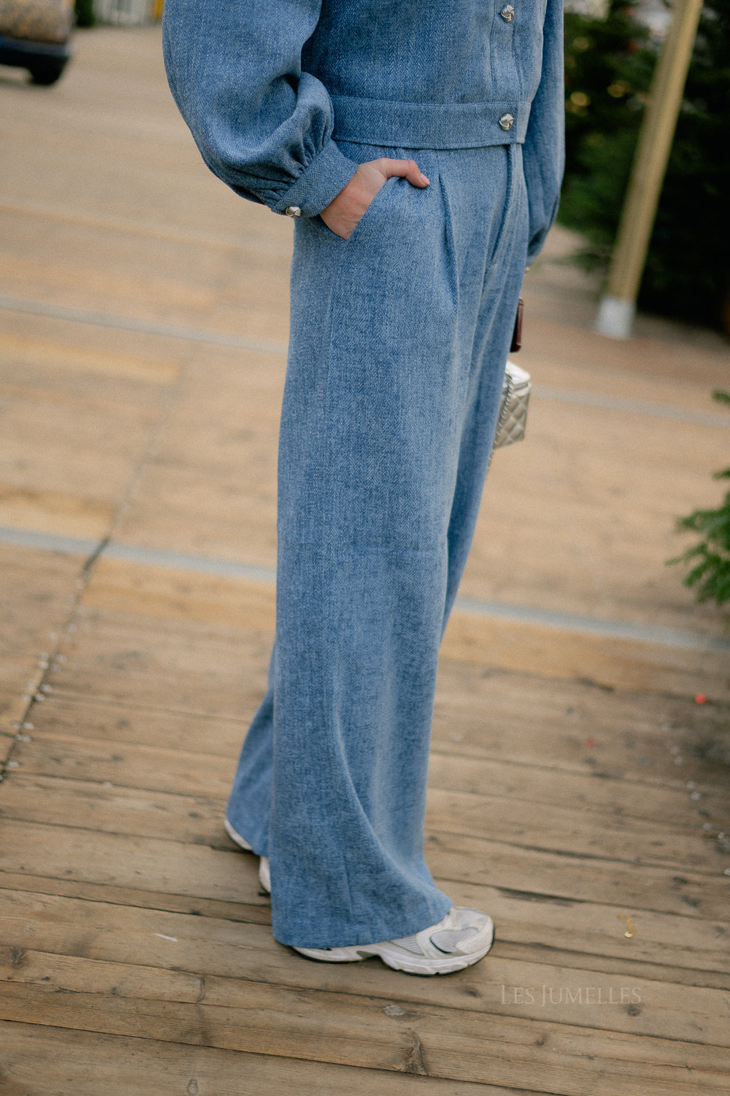 Pantalon large GZVally HW en denim bleu