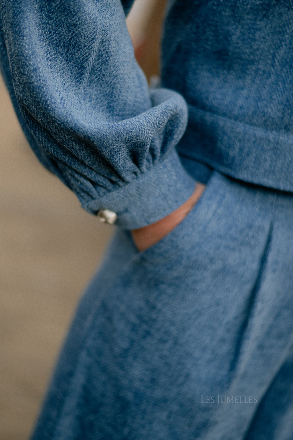 Pantalon large GZVally HW en denim bleu