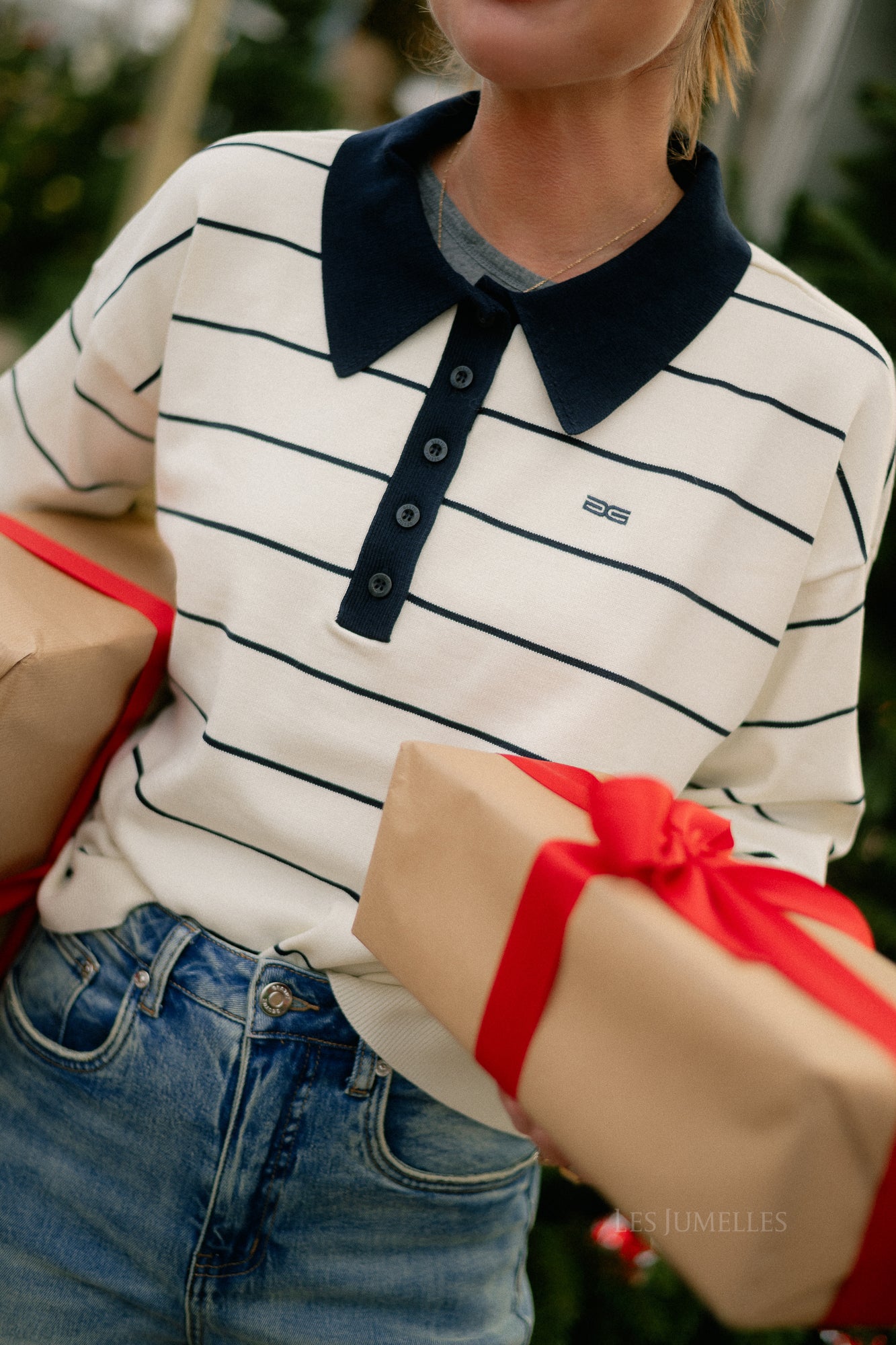 GZTaige Polo-Pullover Egret/Sky Captain