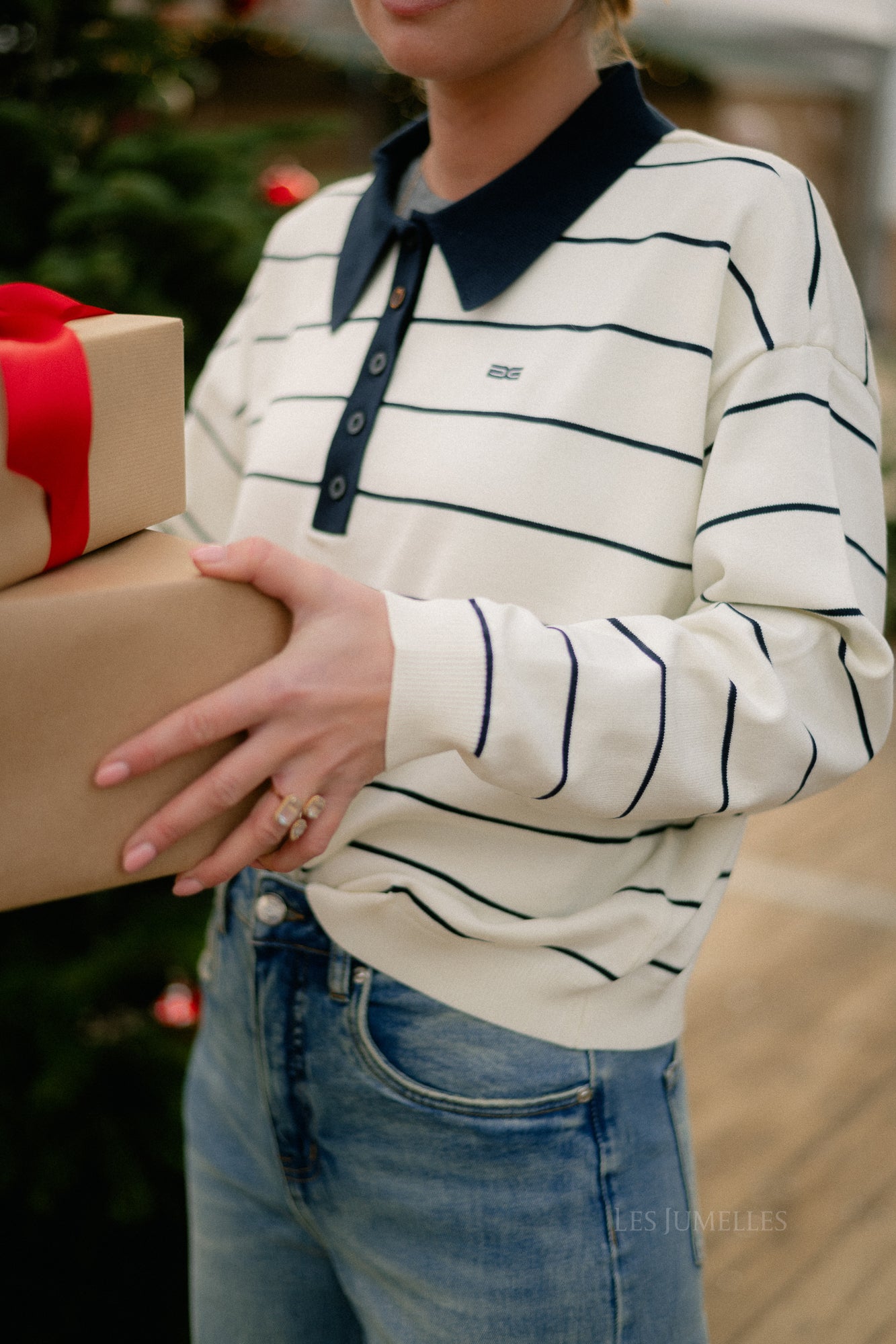 GZTaige Polo-Pullover Egret/Sky Captain