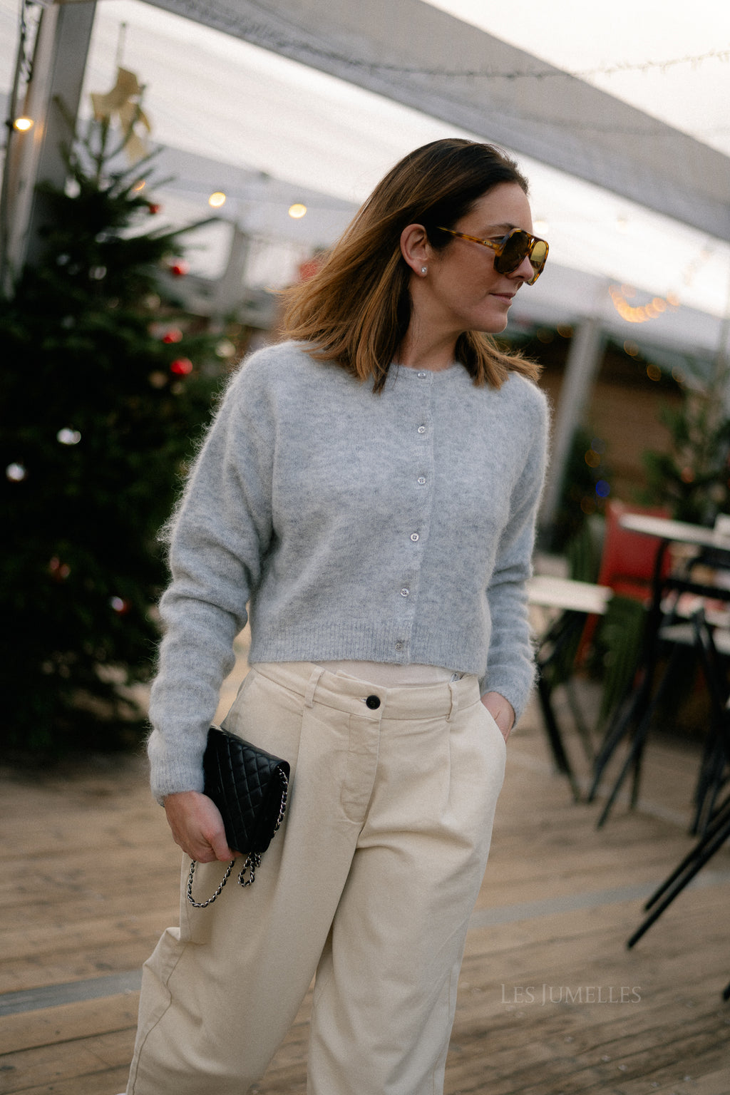 GZDebbie cardigan light grey melange