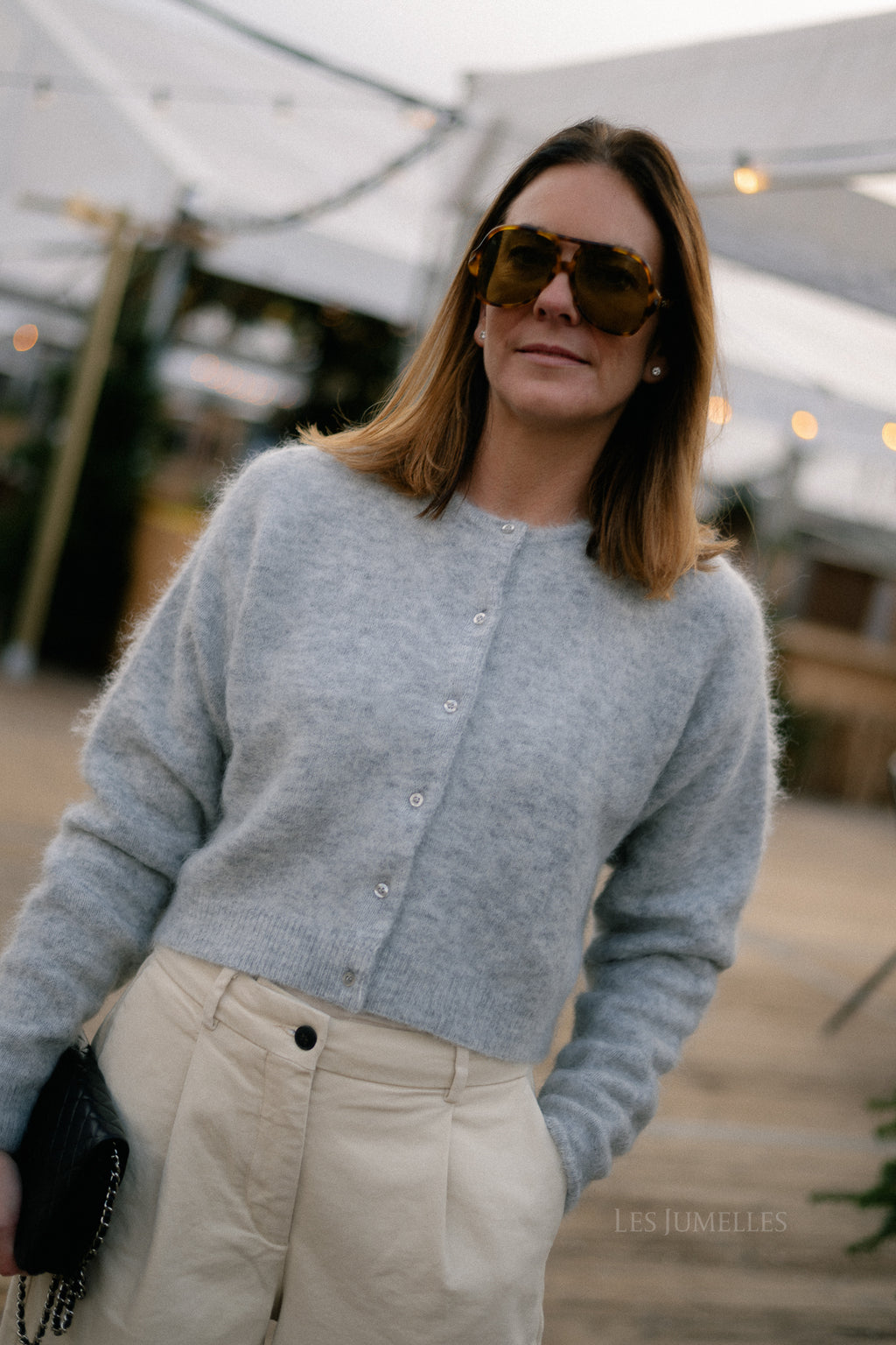 GZDebbie cardigan light grey melange