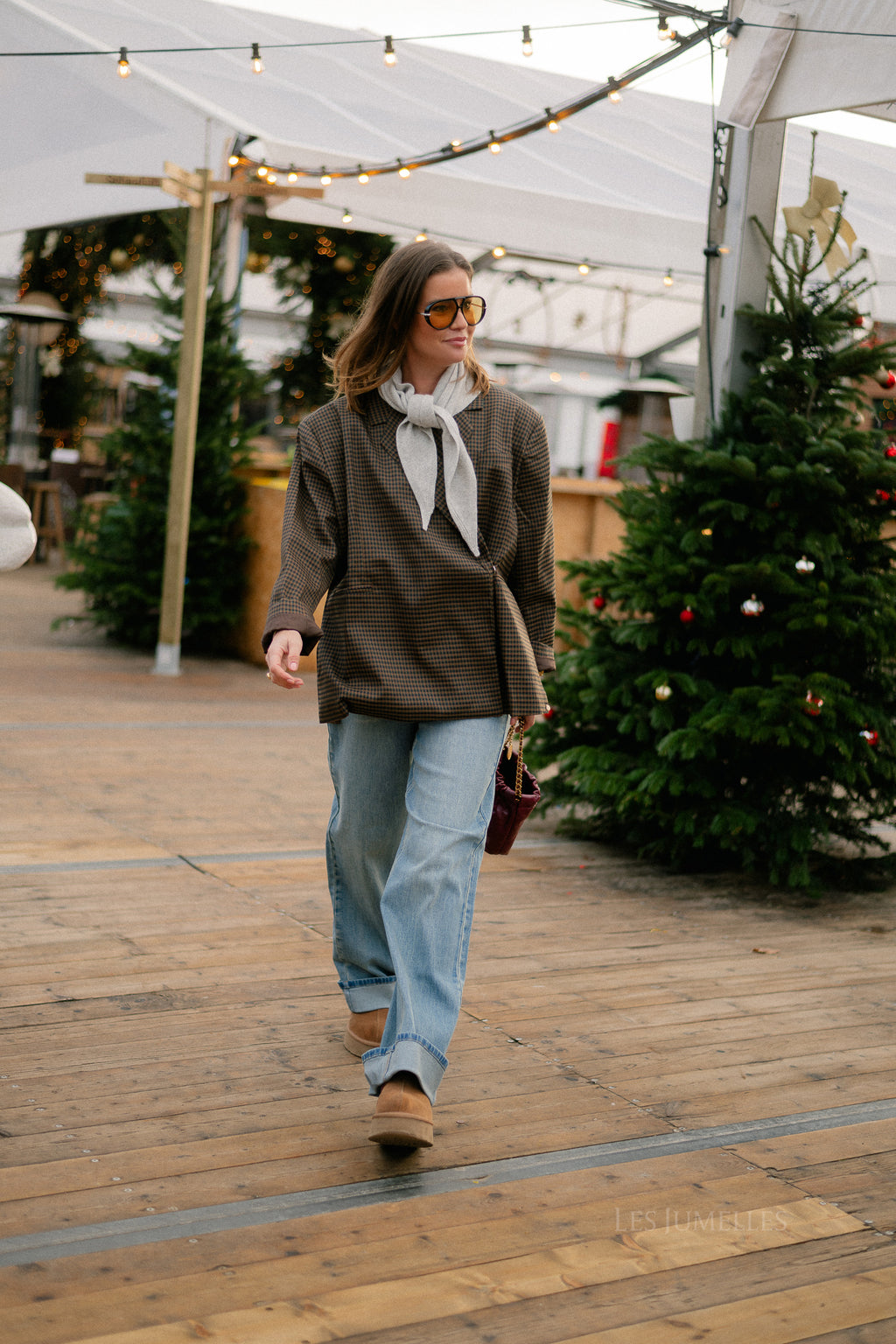 Chloe geruite blazer bruin