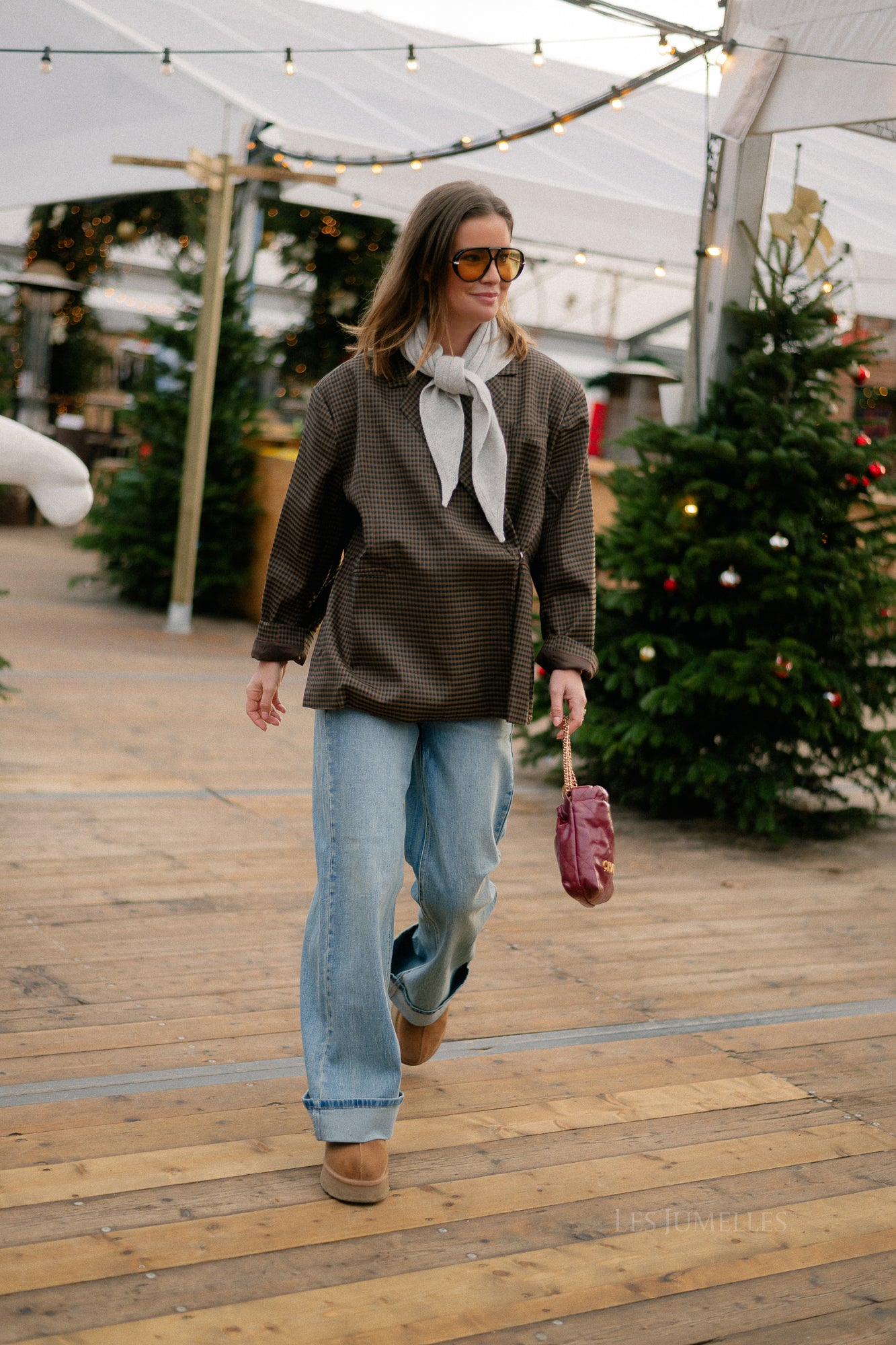 Chloe geruite blazer bruin