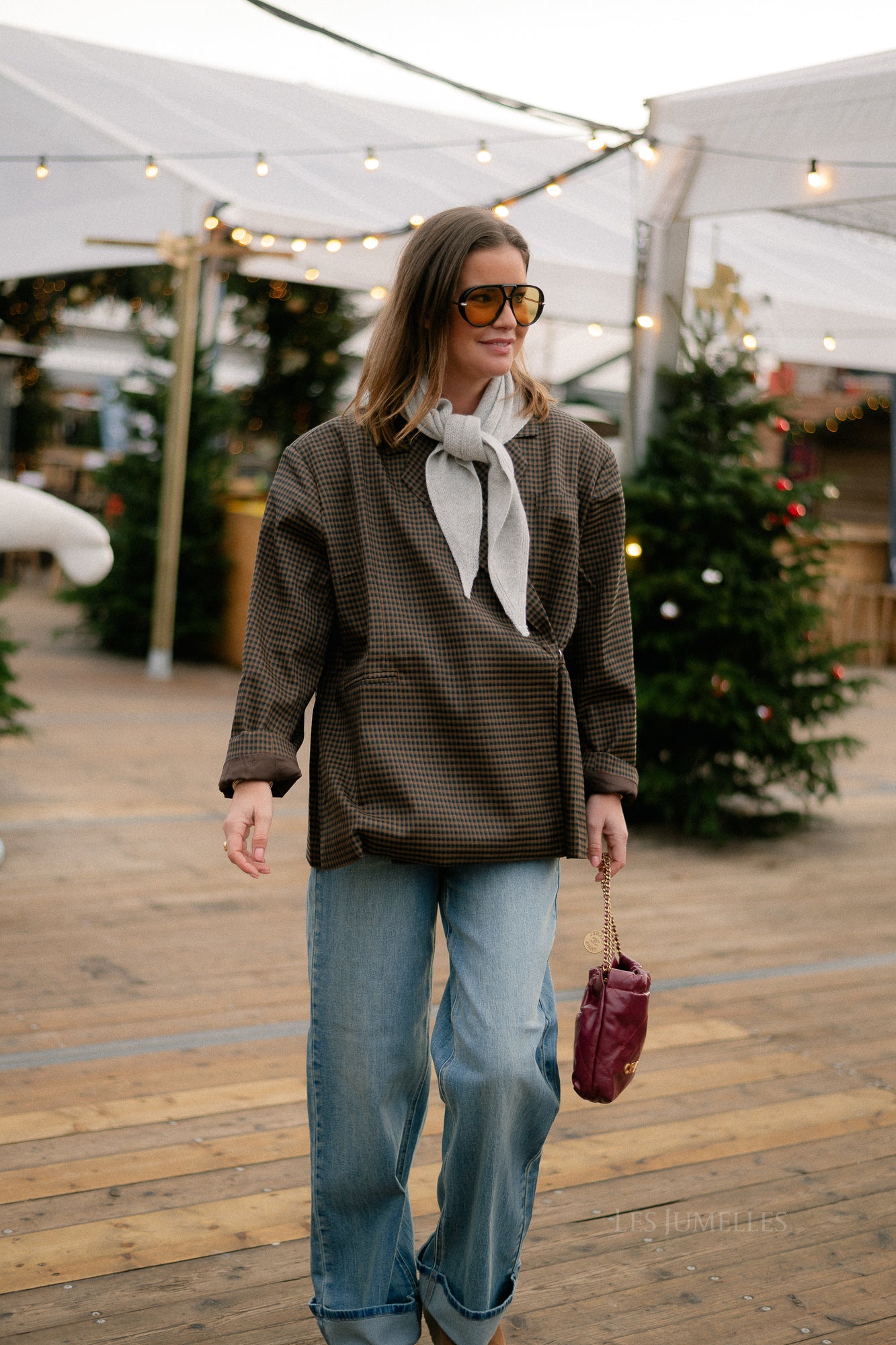 Chloe geruite blazer bruin