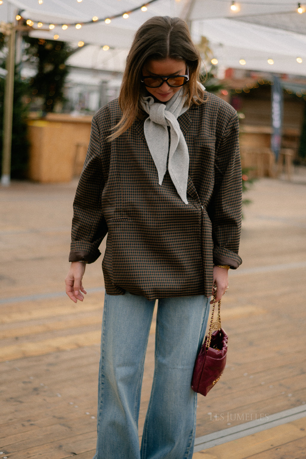 Chloe geruite blazer bruin