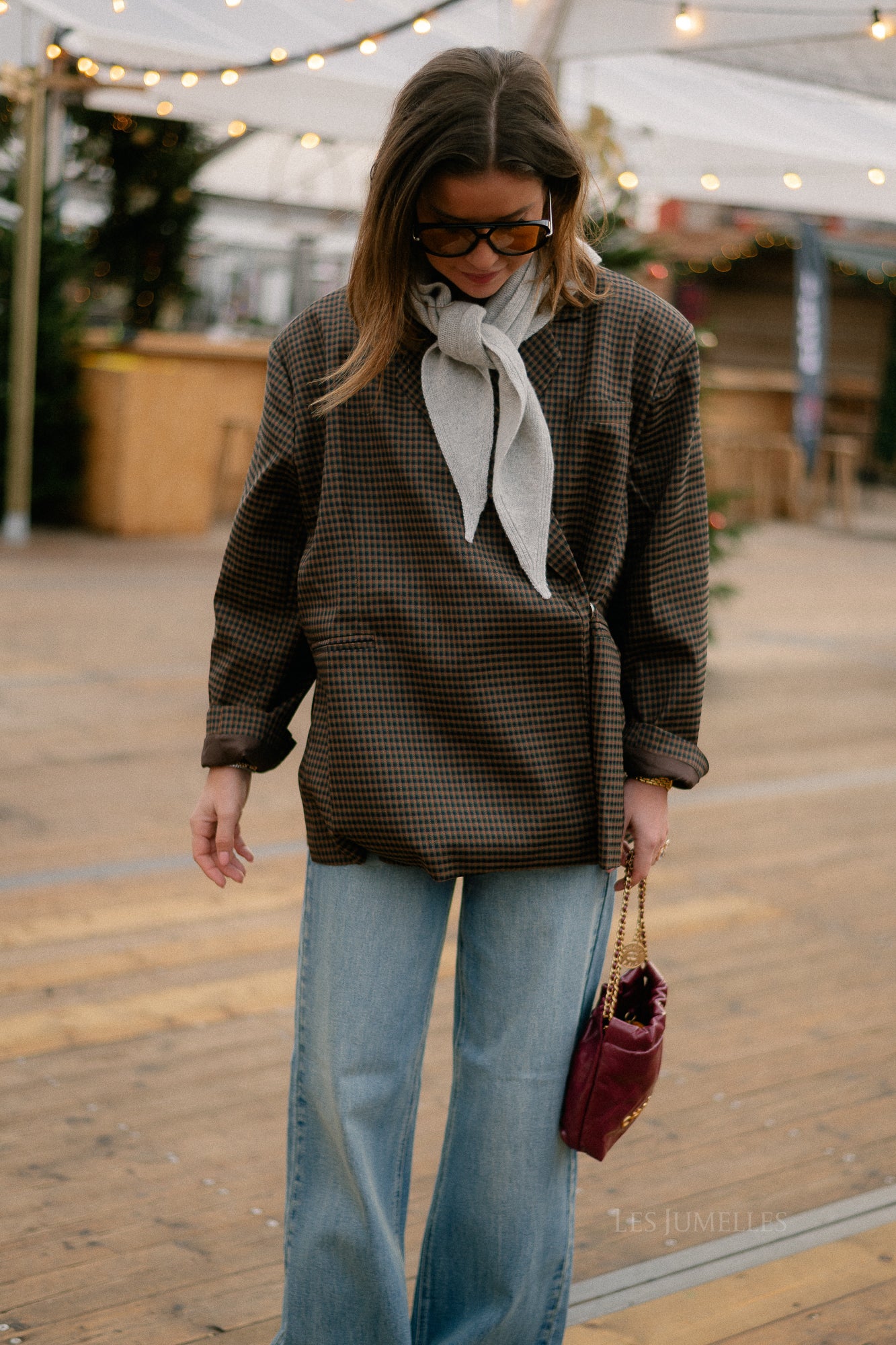 Chloe geruite blazer bruin