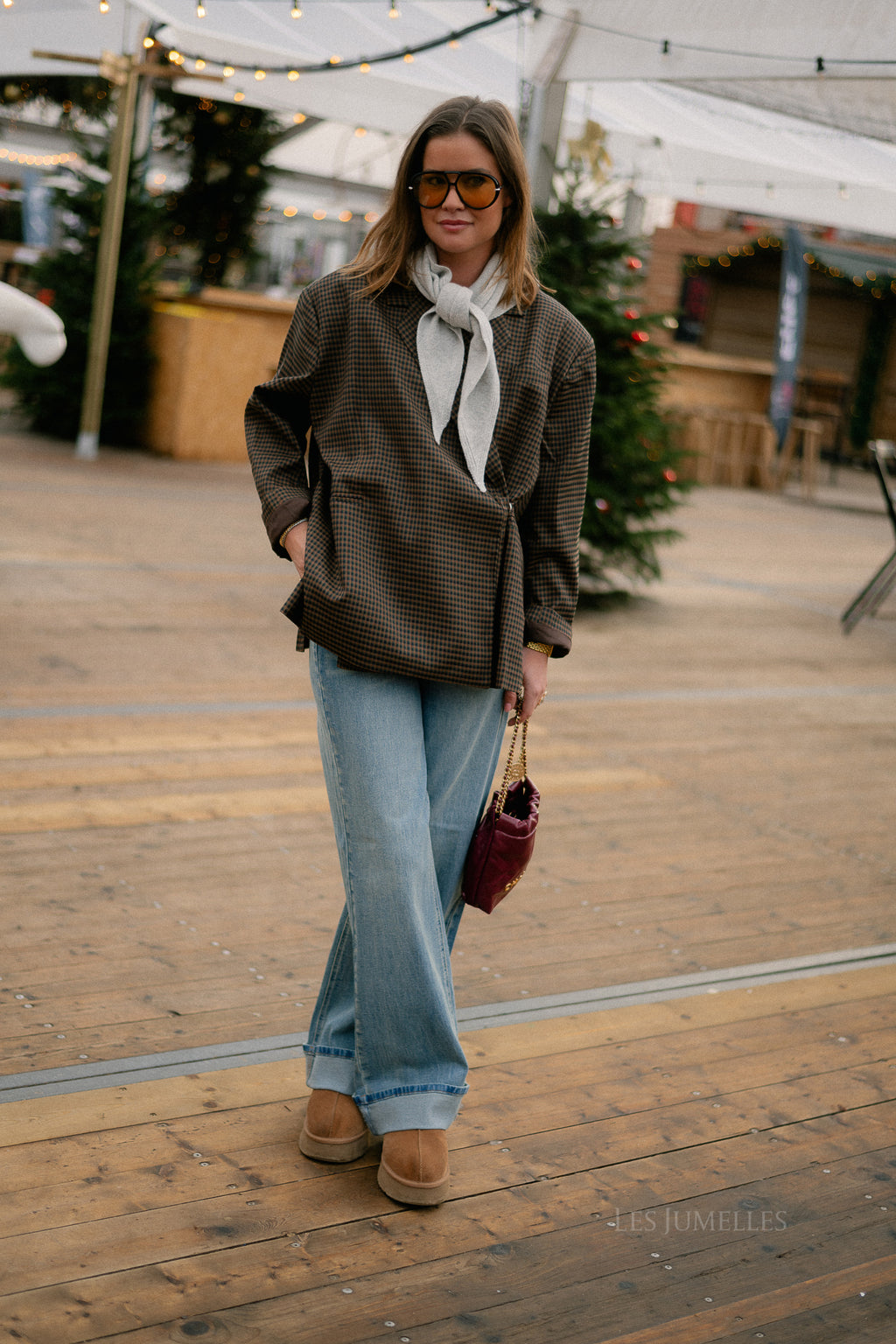 Chloe geruite blazer bruin