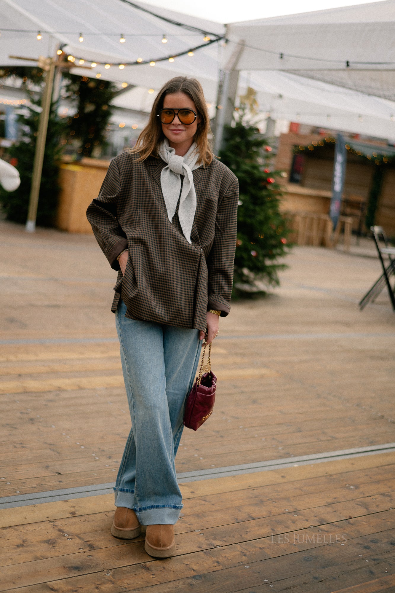 Chloe geruite blazer bruin