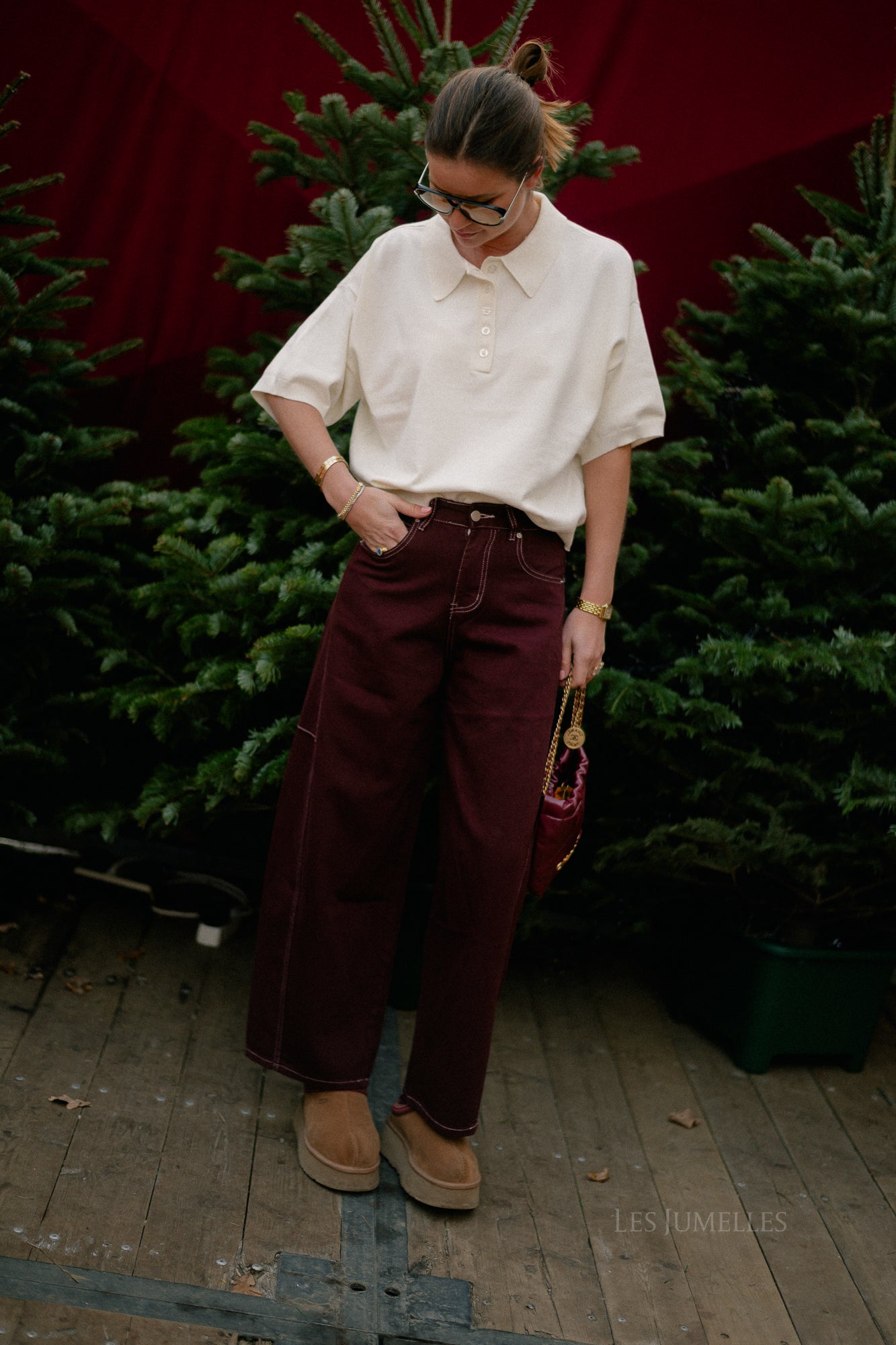 Pantalon en denim Willow prune