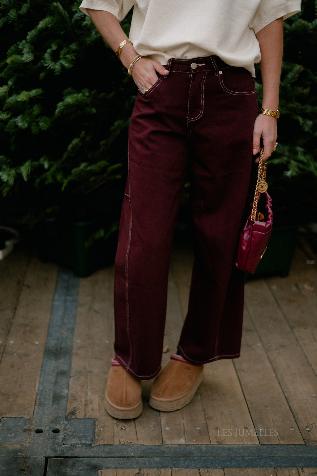 Pantalon en denim Willow prune