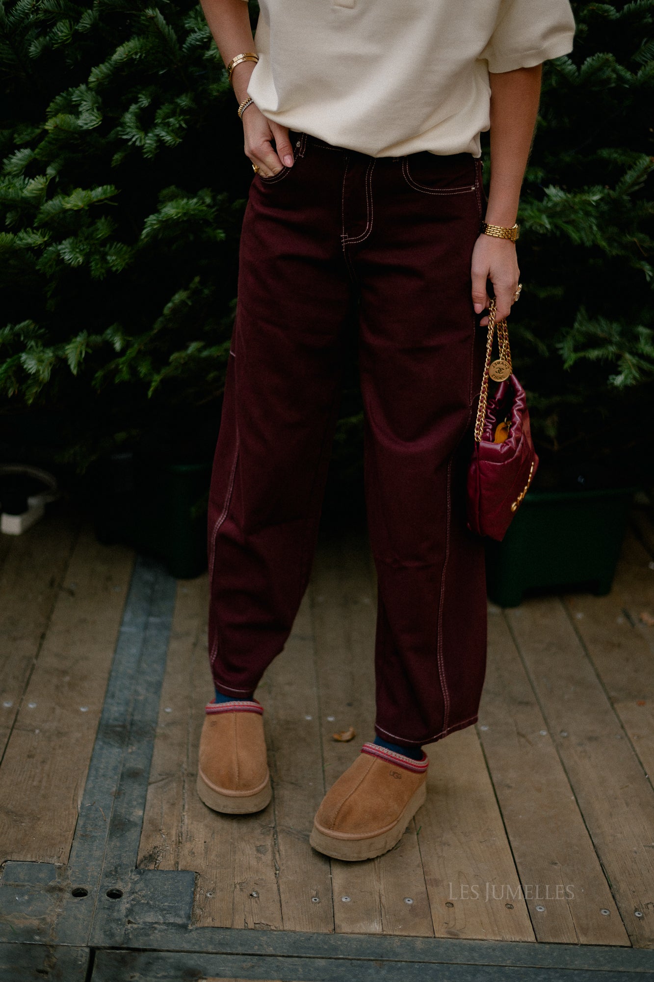 Pantalon en denim Willow prune