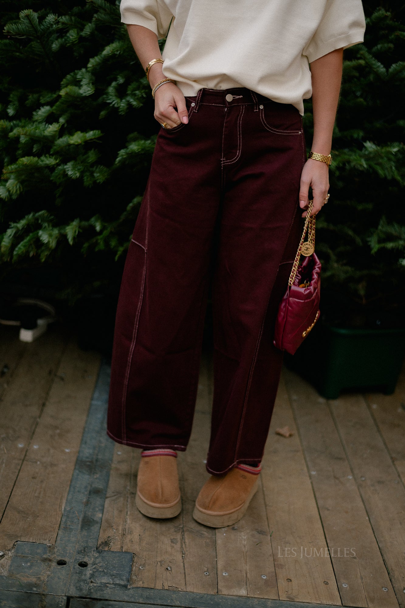 Pantalon en denim Willow prune