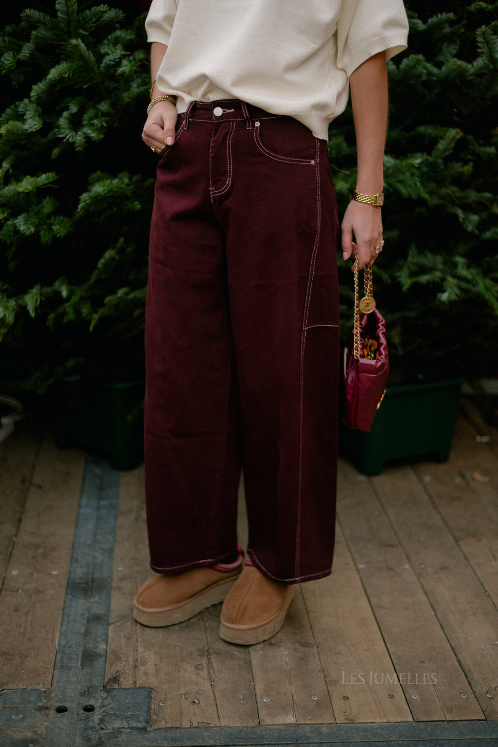 Pantalon en denim Willow prune