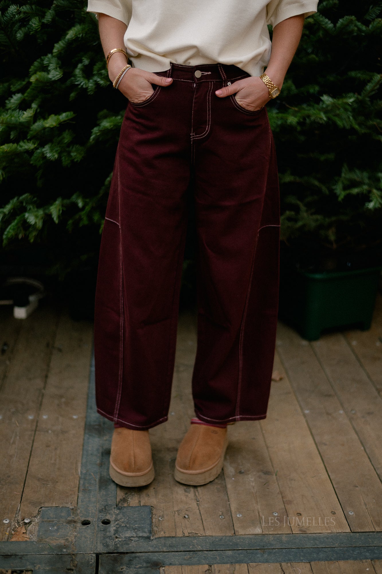 Pantalon en denim Willow prune